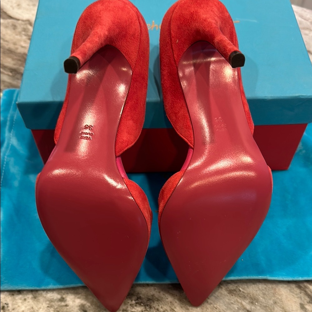 Jean-Michel Cazabat "Ella" D'Orsay Pumps - Coral - size 38 (7 1/2) - NIB - Picture 9 of 9